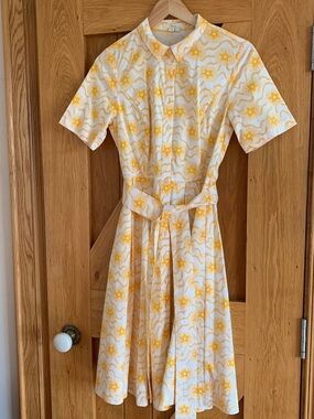 Boden Anastasia Shirt Dress yellow star print